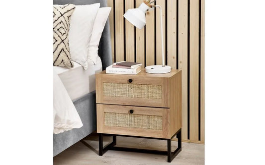 Padstow 2 Drawer Bedside - Oak Julian Bowen