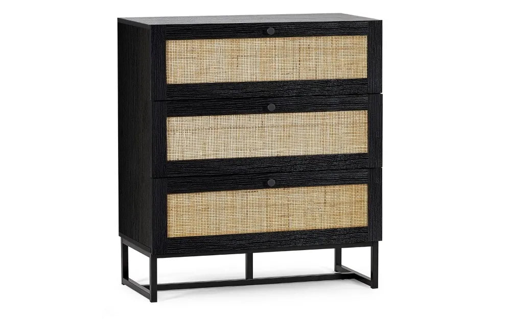 Padstow 3 Drawer Chest - Black Julian Bowen