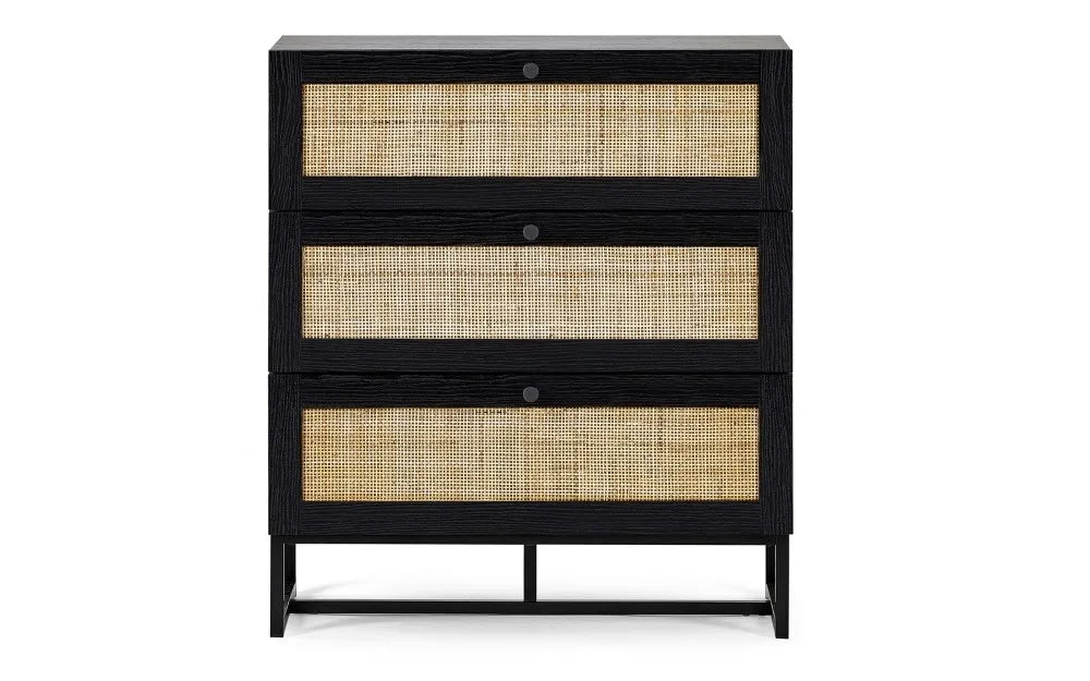 Padstow 3 Drawer Chest - Black Julian Bowen