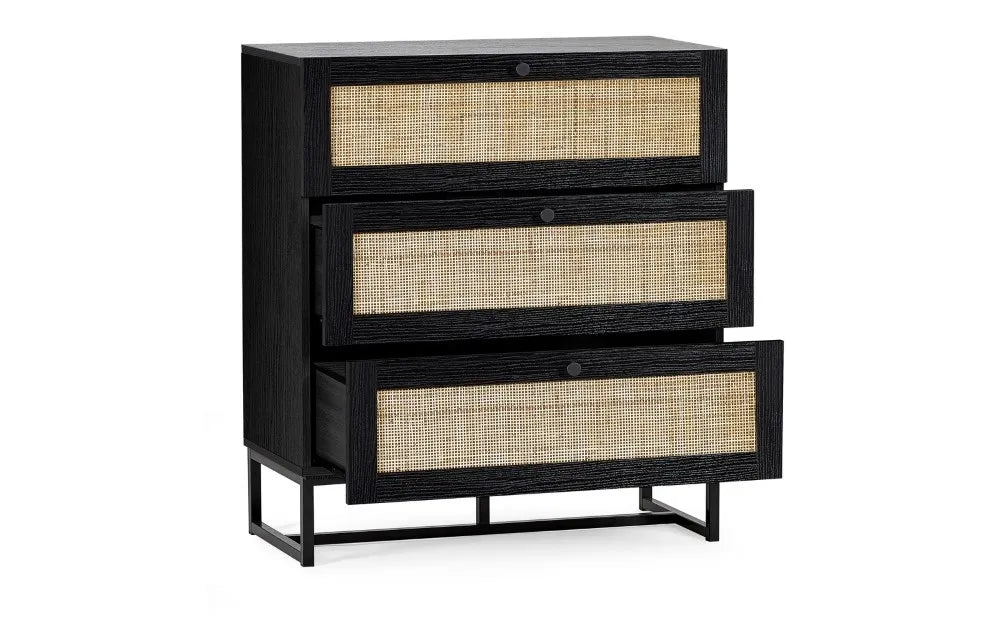 Padstow 3 Drawer Chest - Black Julian Bowen