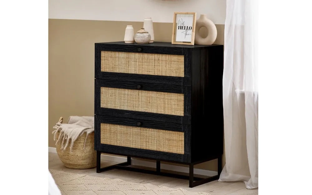 Padstow 3 Drawer Chest - Black Julian Bowen