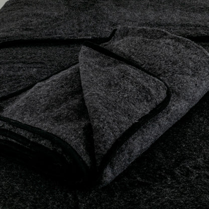 Merino Wool Blanket 130 x 170cm - Black - Oakavia