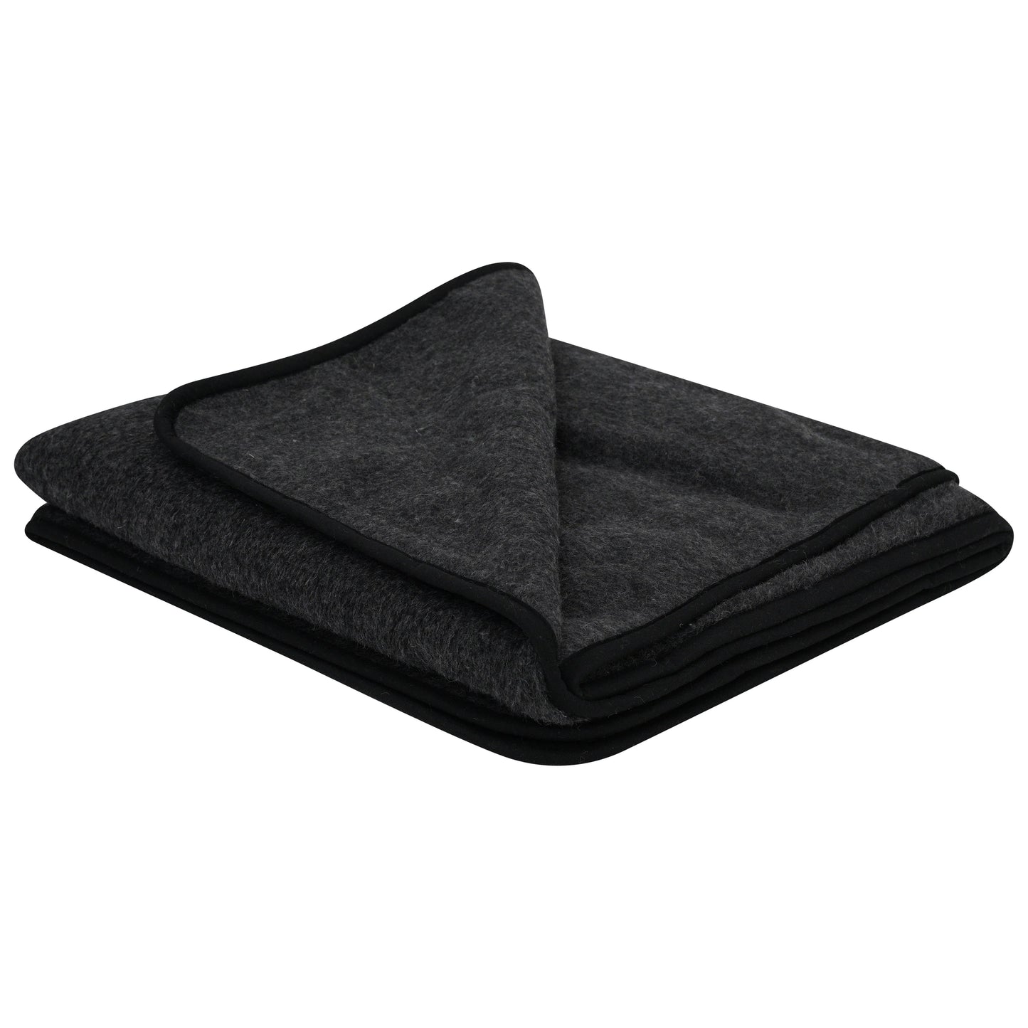 Merino Wool Blanket 130 x 170cm - Black - Oakavia