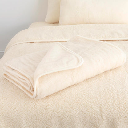 Merino Wool Blanket - 130 x 170cm Natural - Oakavia