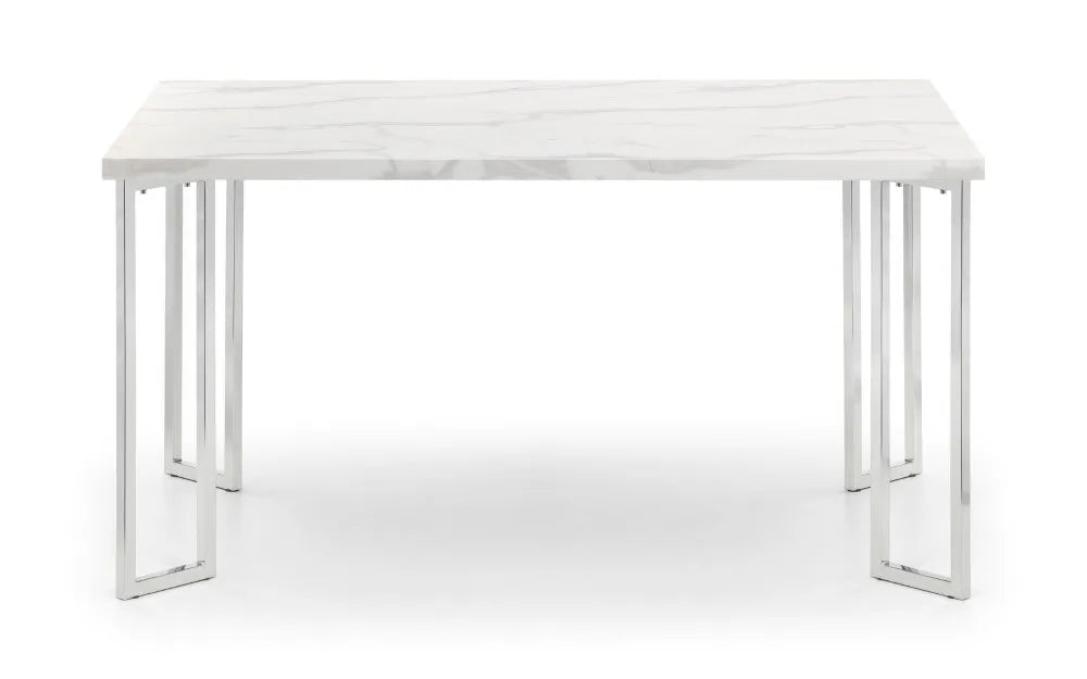 POSITANO MARBLE & CHROME DINING TABLE Julian Bowen