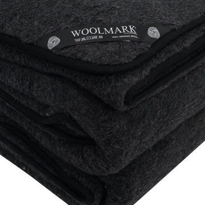 Merino Wool Quilt - Black 140 x 200cm - Oakavia