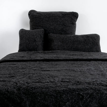 Merino Wool Quilt - Black 135 x 200cm - Oakavia