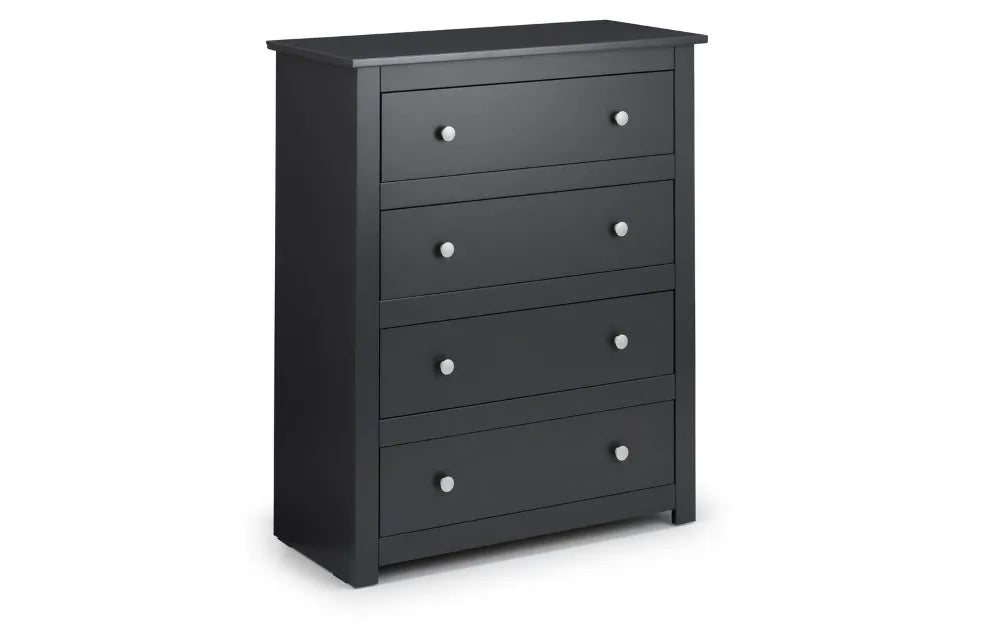 Radley 4 Drawer Chest - Anthracite Julian Bowen