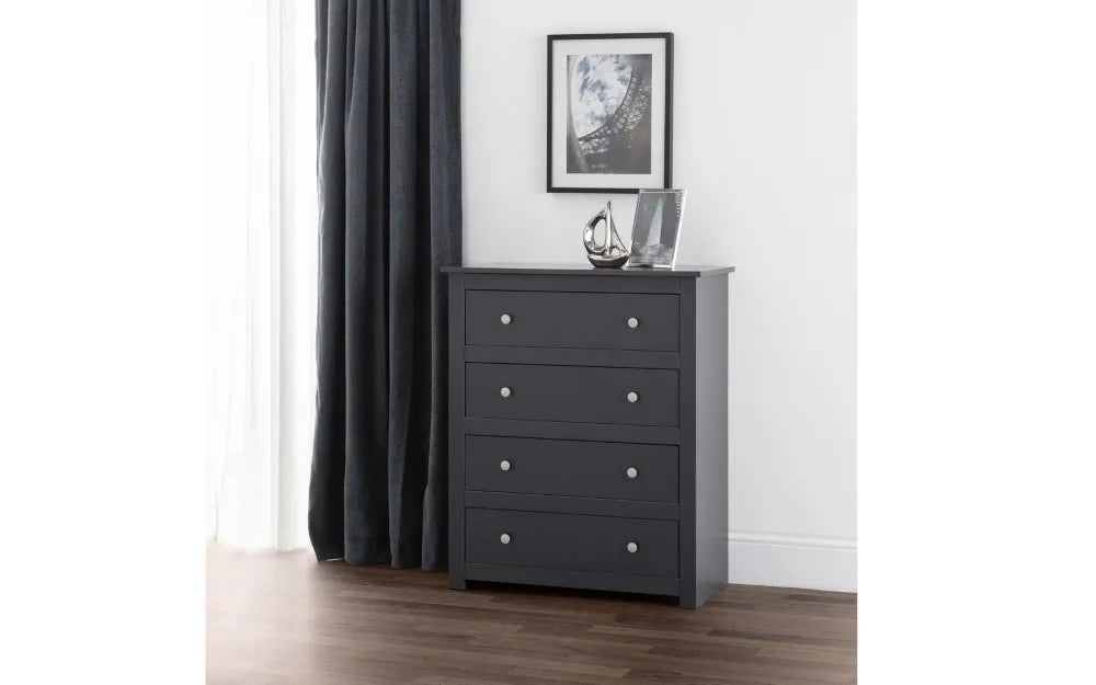 Radley 4 Drawer Chest - Anthracite Julian Bowen