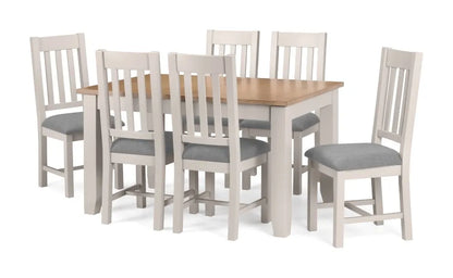 RICHMOND EXTENDING DINING TABLE - ELEPHANT GREY/PALE OAK Julian Bowen