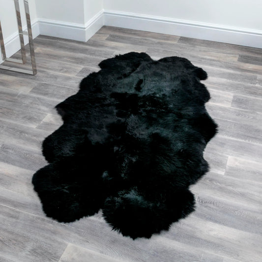 Quad Black Sheepskin Rug - Oakavia