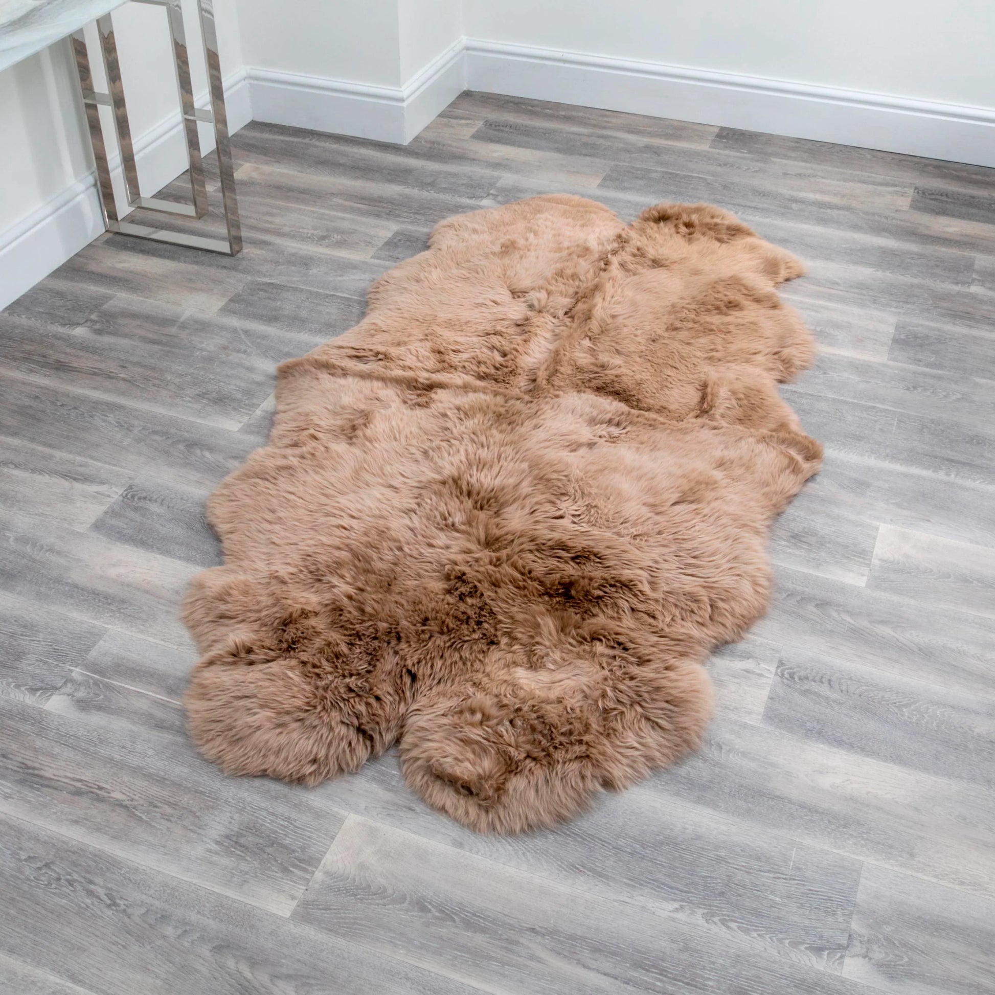 Quad Light Brown Sheepskin Rug - Oakavia