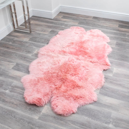 Quad Blush Pink Sheepskin Rug - Oakavia