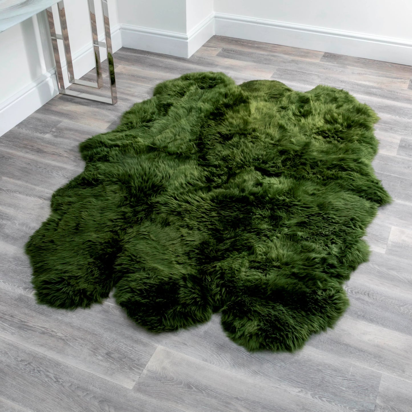 Sextuple Olive Green Sheepskin Rug - Oakavia