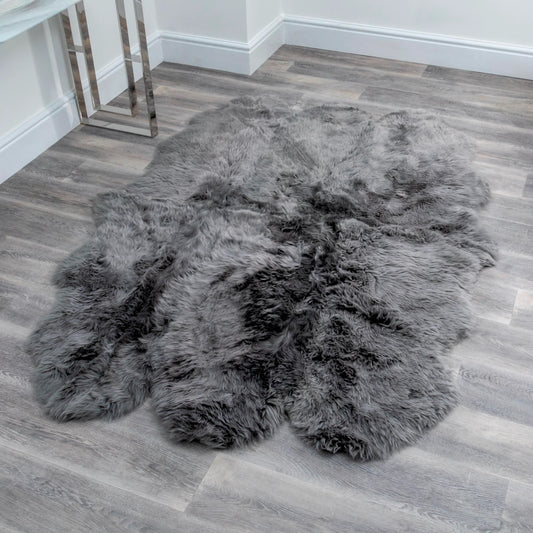 Sextuple Grey Sheepskin Rug - Oakavia