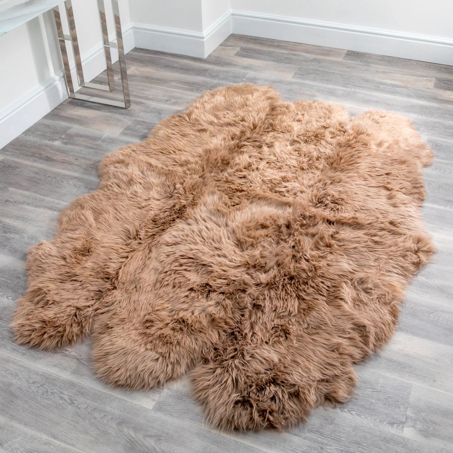 Sextuple Light Brown Sheepskin Rug - Oakavia