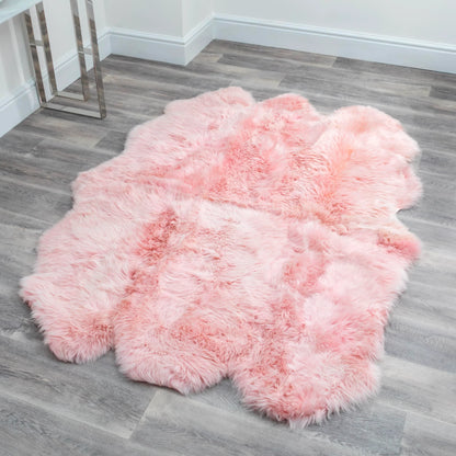 Sextuple Blush Pink Sheepskin Rug - Oakavia