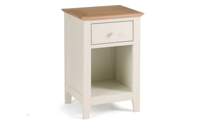 Salerno Shaker Ivory/Oak 1 Drawer Bedside Julian Bowen