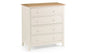 Salerno Shaker Ivory/Oak 4 Drawer Chest Julian Bowen