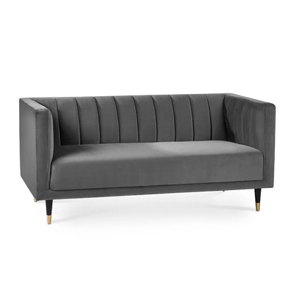 Salma Scalloped Back 2 Seater - Grey Julian Bowen