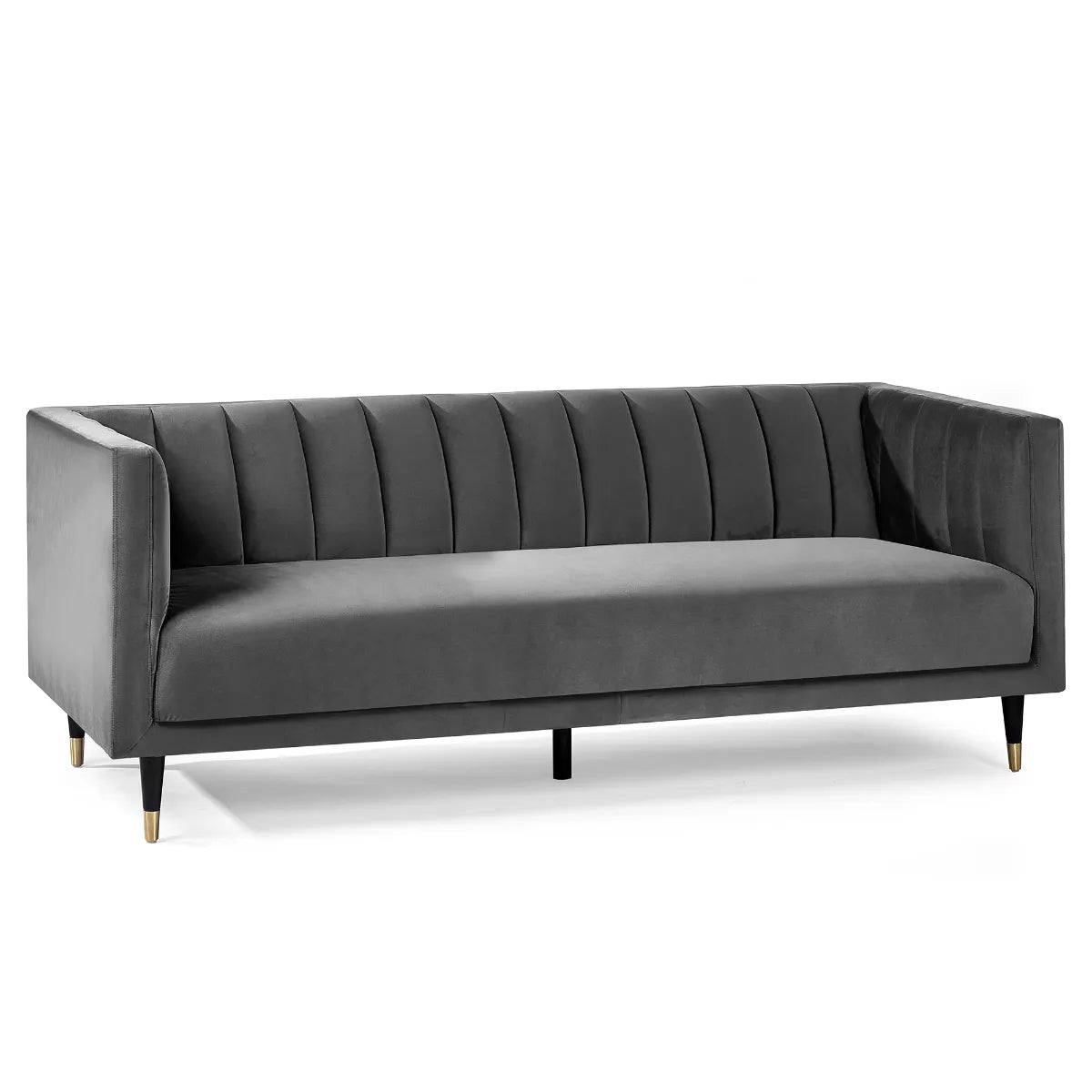 Salma Scalloped Back 3 Seater- Grey Julian Bowen