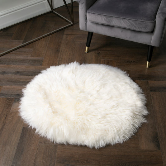 Natural Rectangle Sheepskin Rug - Circle 70cm - Oakavia