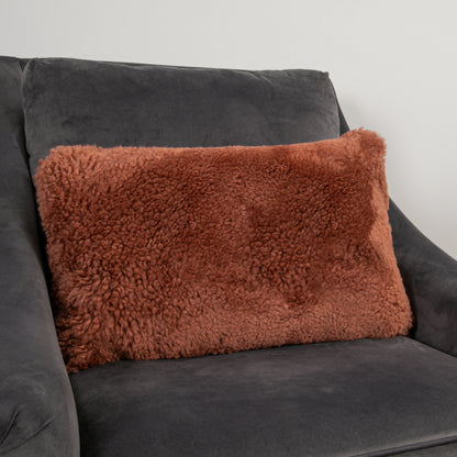 Coral Short Pile Sheepskin Cushion 30 x 50cm - Oakavia