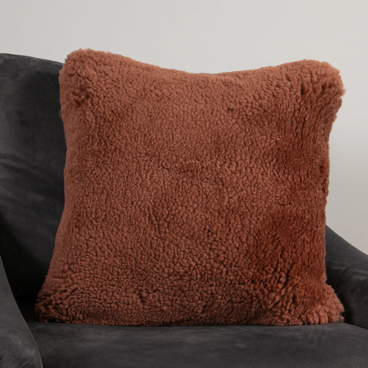 Coral Short Pile Sheepskin Cushion 45 x 45cm - Oakavia