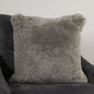 Grey Short Pile Sheepskin Cushion 45 X 45cm - Oakavia