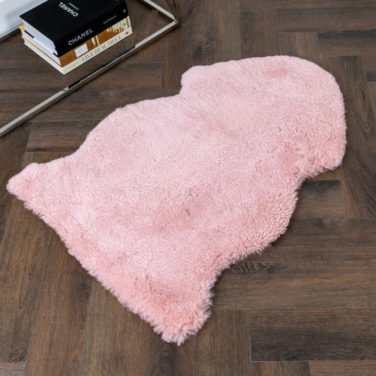 Pink Short Pile Sheepskin Rug - Oakavia