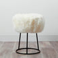 Natural Metal Sheepskin Stool - Oakavia