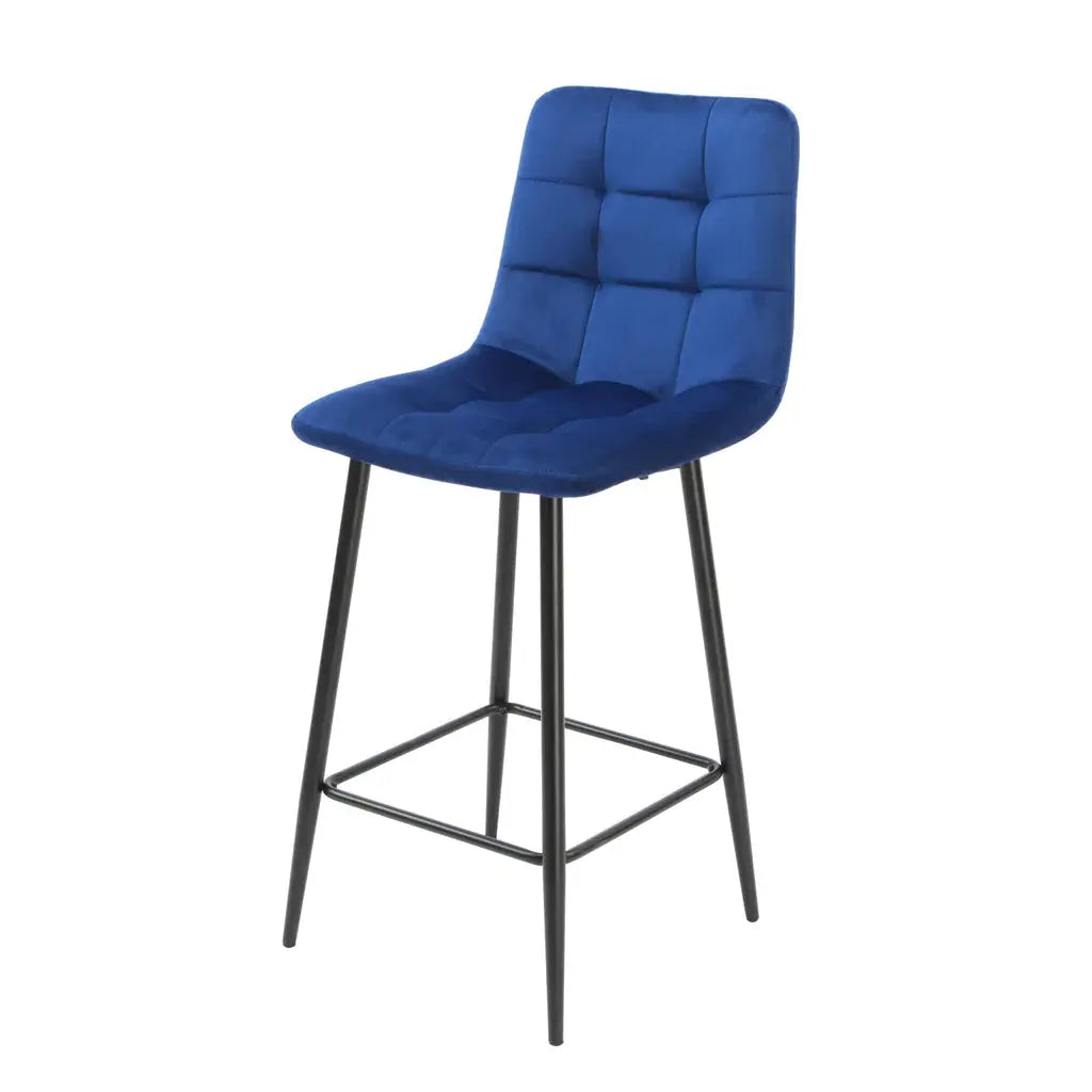 Squared Navy Blue Kitchen Bar Stool (set of 2) - Oakavia