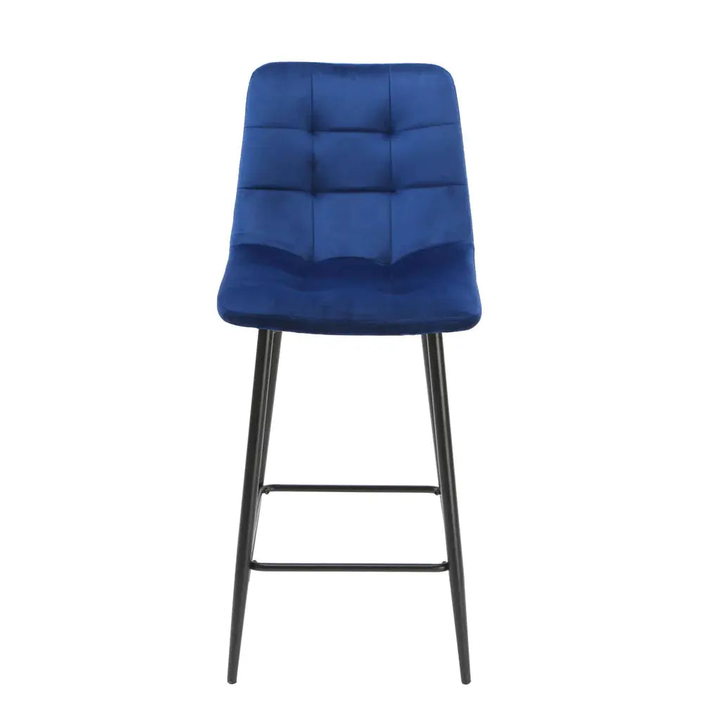 Squared Navy Blue Kitchen Bar Stool (set of 2) - Oakavia