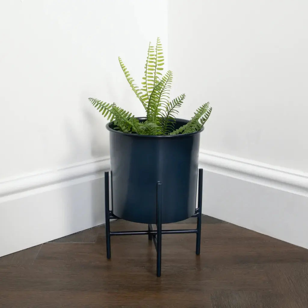 Stilts Navy Blue Plant Holder (30cm) - Oakavia