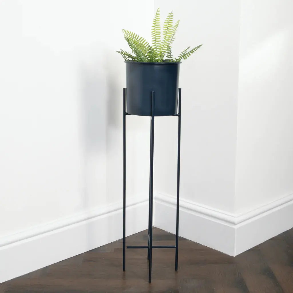 Stilts Navy Blue Plant Holder (83cm) - Oakavia