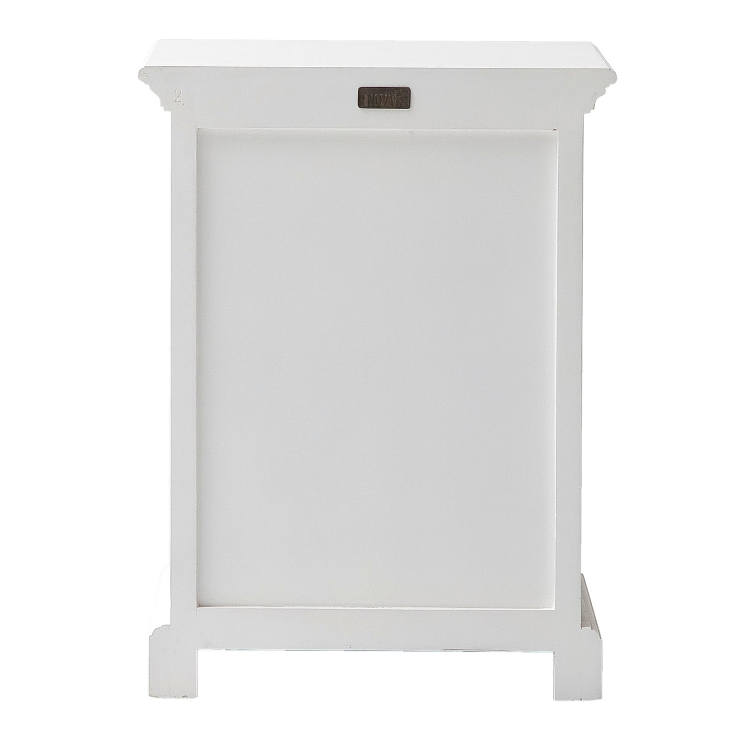 NovaSolo Halifax Classic White Finish Bedside Table with Dividers - Oakavia