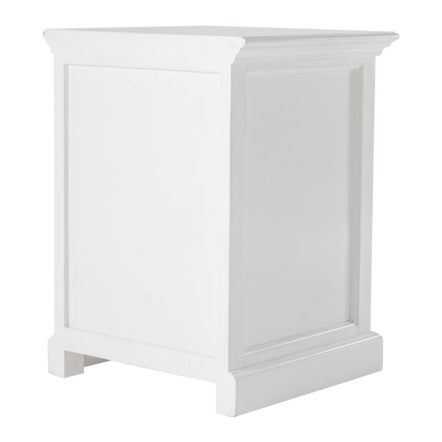 NovaSolo Halifax Classic White Bedside Table with Shelves - Oakavia