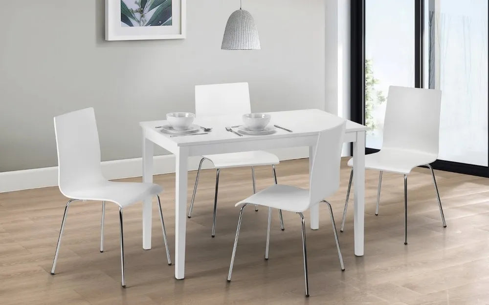 TAKU DINING TABLE - SATIN WHITE Julian Bowen