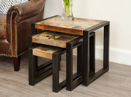 Wood Furniture UK - Shop Urban Chic Nest of Tables - Oakavia