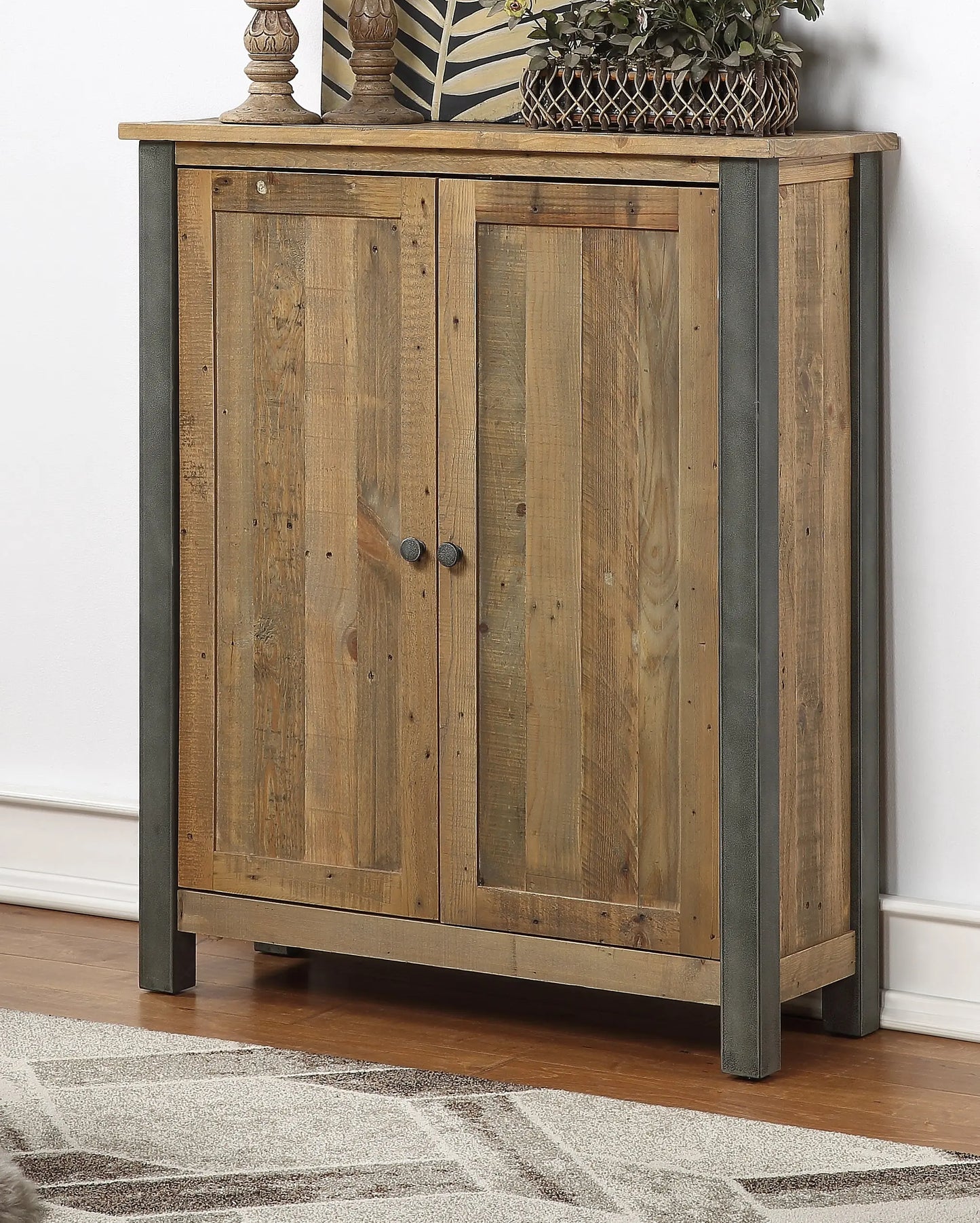 Wood Furniture UK - Shop Urban Elegance - Reclaimed Large Shoe Storage Cupboard - Oakavia