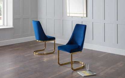 VITTORIA CANTILEVER DINING CHAIR - BLUE Julian Bowen