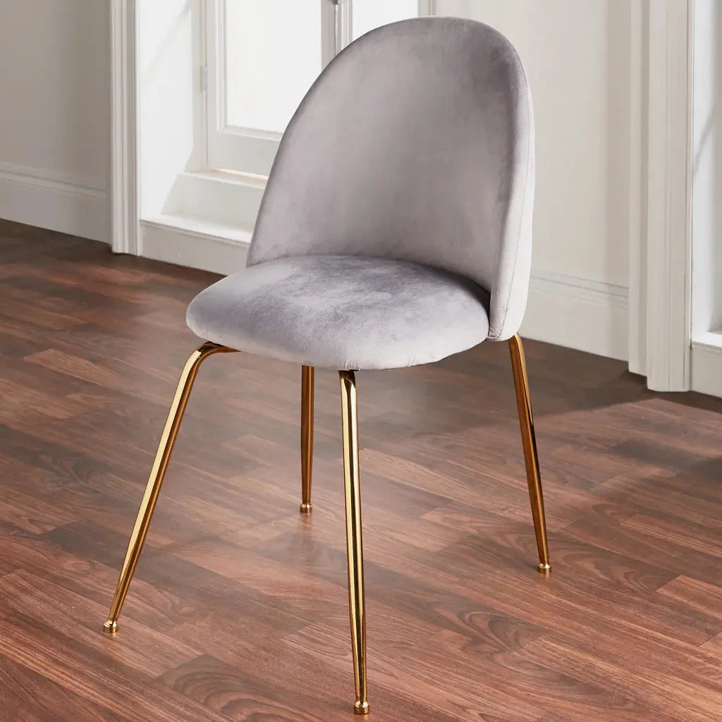 Velvet Dining Chairs - Gold Legs (set of 2) - Oakavia