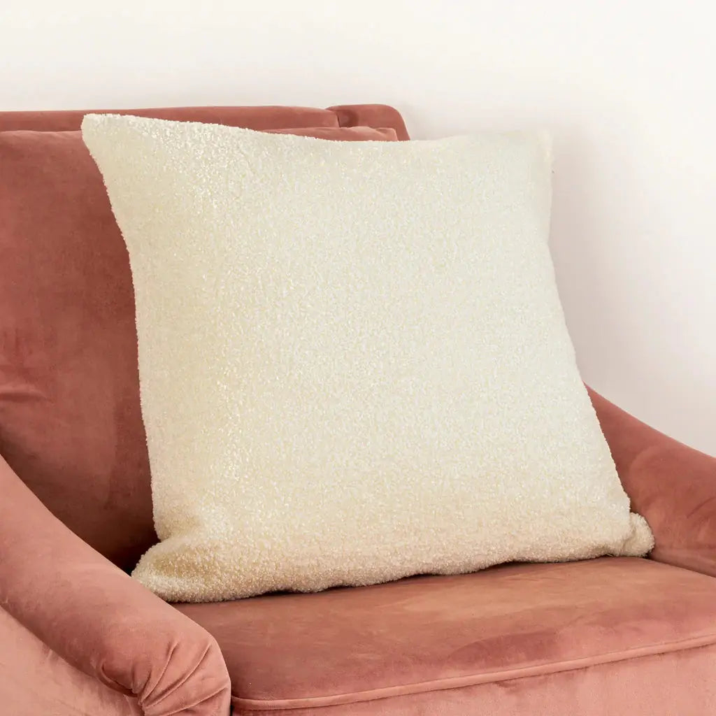 White Teddy Cushion - Feather Filled - Oakavia