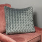 Woven Grey Velvet Cushion - Feather Filled - Oakavia