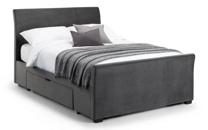 Capri 180cm Super King Size Bed in Dark Grey Velvet Julian Bowen