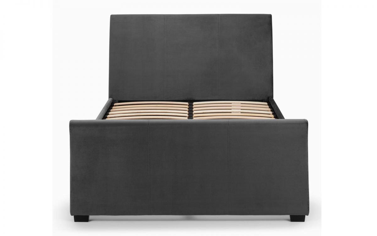 Capri 180cm Super King Size Bed in Dark Grey Velvet Julian Bowen