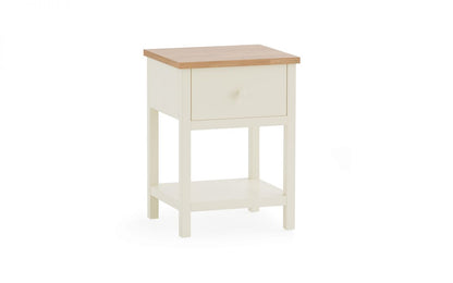 Coxmoor 1 Drawer Bedside - Ivory & Oak