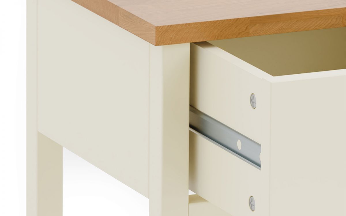 Coxmoor 1 Drawer Bedside - Ivory & Oak