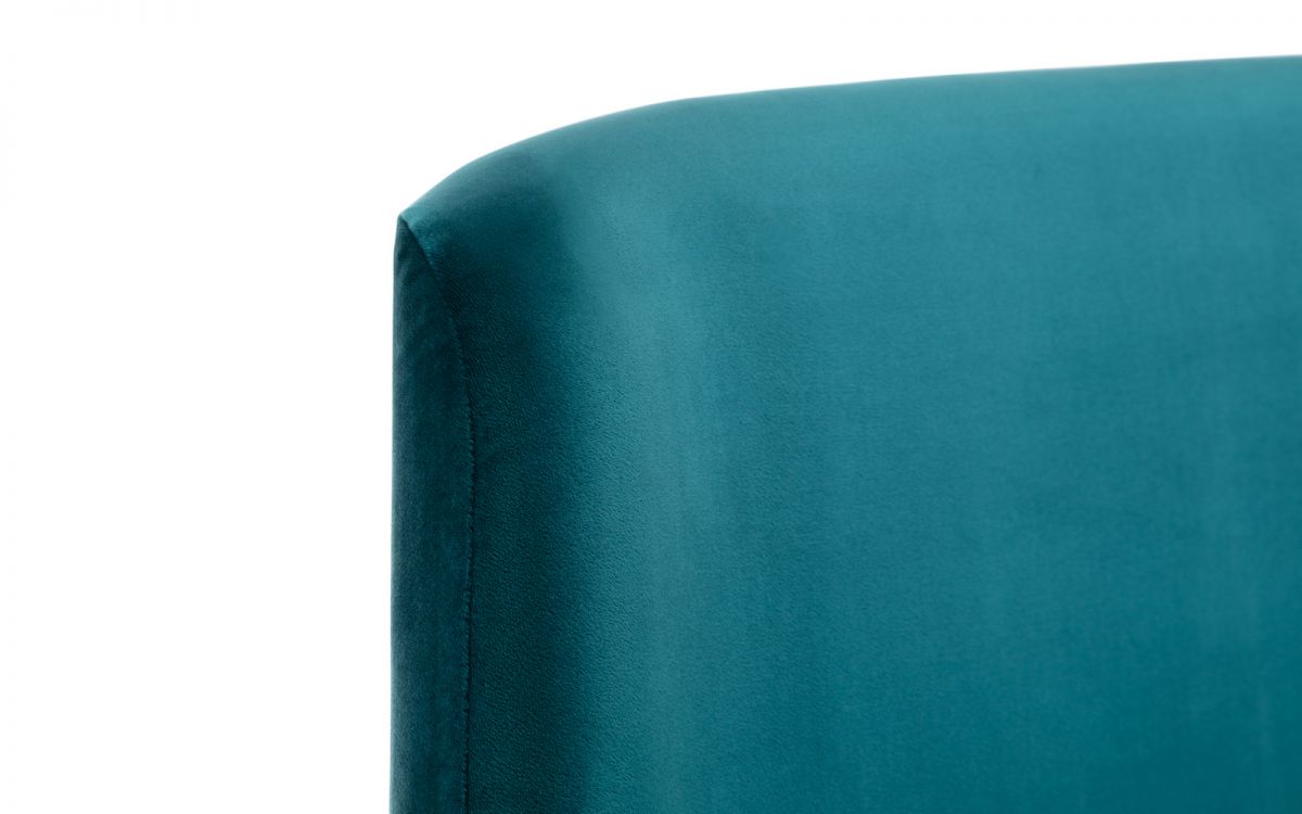 Frida Curved Velvet Bed 135cm Double - Teal Julian Bowen