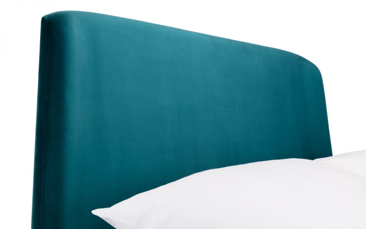 Frida Curved Velvet Bed 135cm Double - Teal Julian Bowen